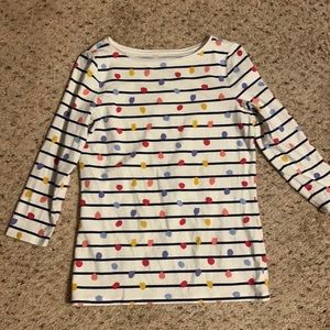 Talbots petite quarter sleeve polkadot shirt